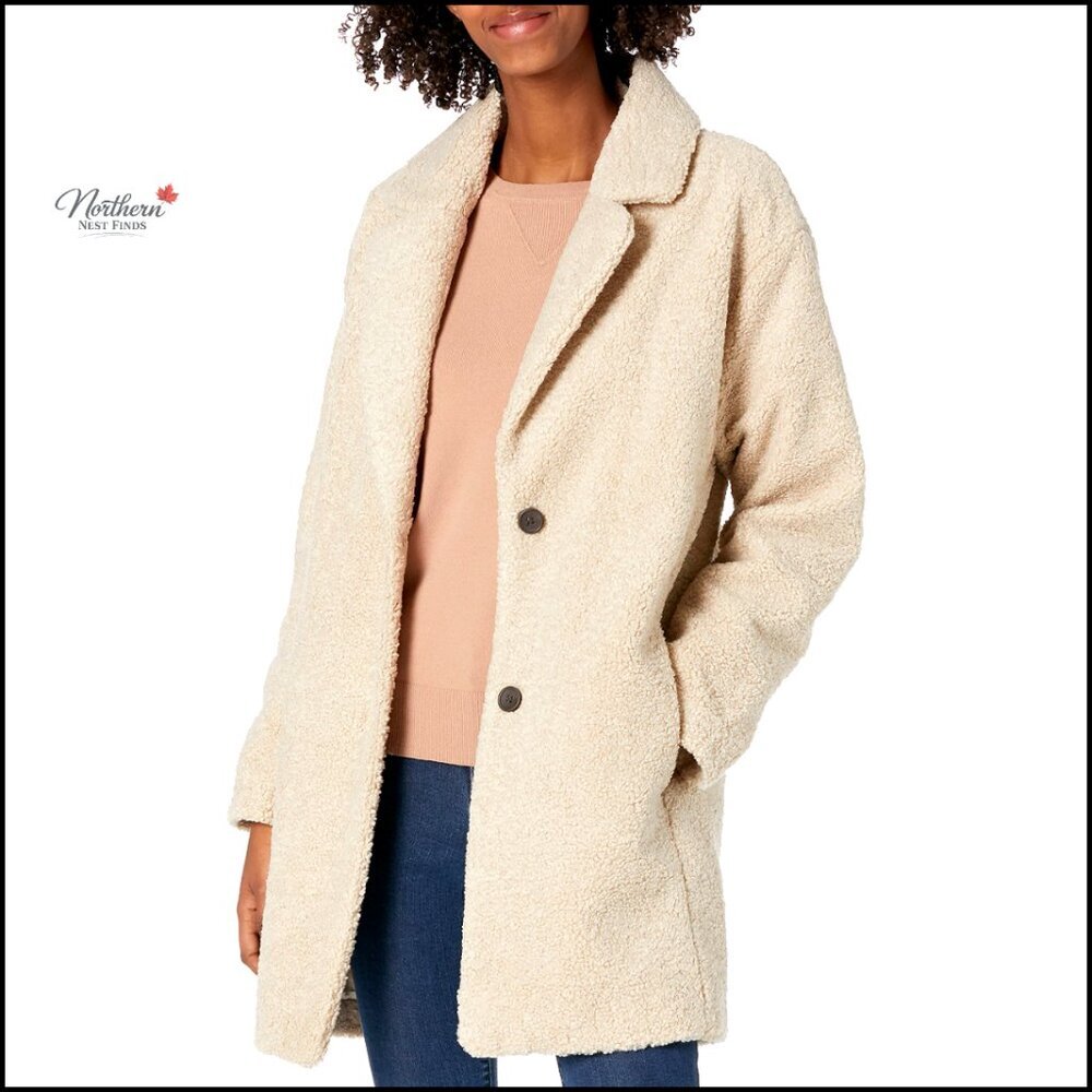 Oversized Teddy Fleece Lapel Jacket, Soft Sherpa, Women's Cozy Outerwear